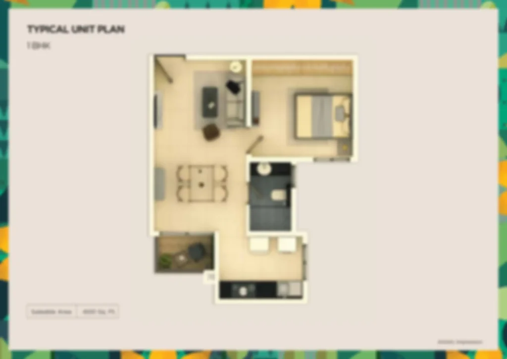 Purva Bagalur 2 bhk Apartment Floor Plan by Puravankara Group located at KIADB Aerospace Park, Bagalur, Bangalore Karnataka